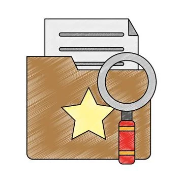Documents on cloud computing scribble 库存插图