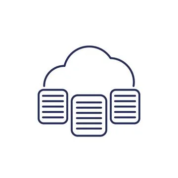 Documents in a cloud icon, line vector イラスト素材