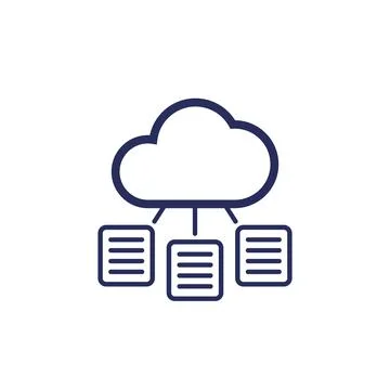 Documents in a cloud icon, vector Stock Illustration