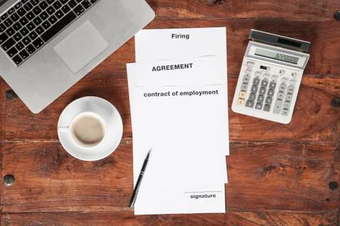 Documents, coffee and stationery items Stock Photos