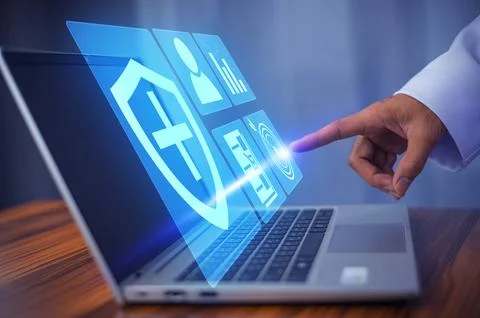 Documents concept, Doctor use computer connection server data base patient .. Stock Photos