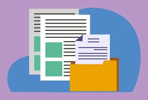 Documents Concept Illustration Vector Style Illustration Stock Illustration