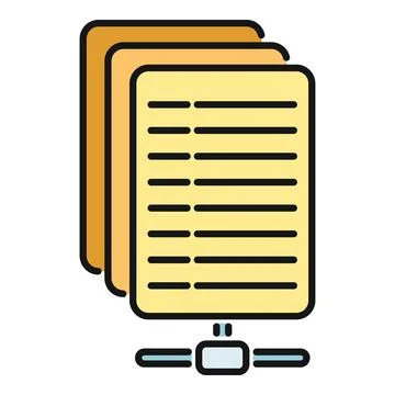 Documents connected through network sharing data exchange 스톡 일러스트