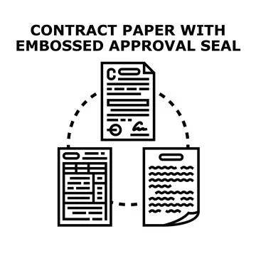 Documents contract paperwork process workflow concept Stock Illustration
