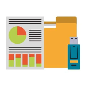 Documents with data chart イラスト素材