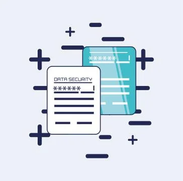 Documents data privacy icon Stock Illustration