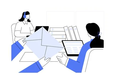 Documents delivery abstract concept vector illustration. Stock Illustration