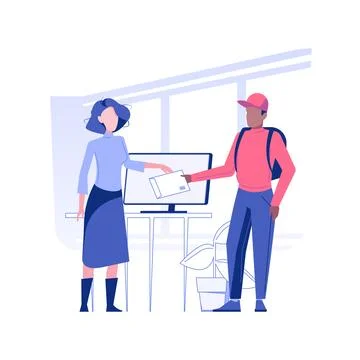 Documents delivery isolated concept vector illustration. Ilustración de archivo