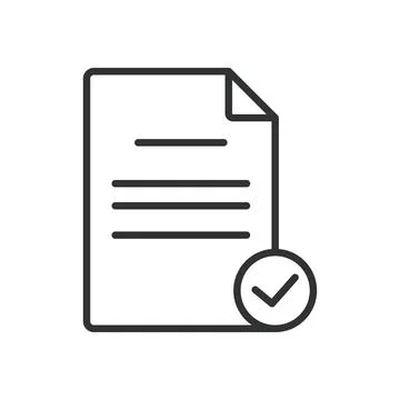 Documents done, icon in line design. Documents, done, file, completed, folder Stock Illustration
