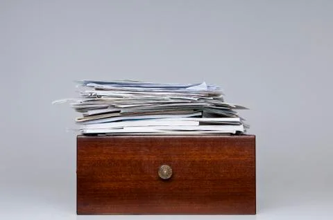  documents in a drawer Stock Photos