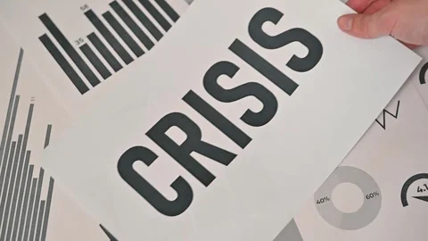 Documents on economic data are shown, highlighting various statistics and trends Stock Footage 338188261