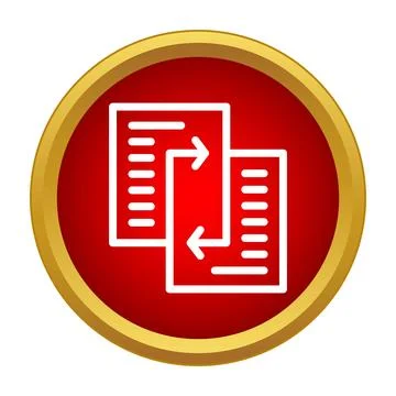 Documents exchanging data icon representing transfer and sync Stock Illustration
