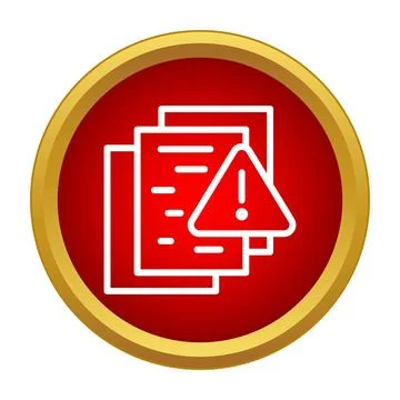 Documents with exclamation mark showing warning error Stockillustratie