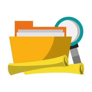 Documents files system archives cartoon Stockillustratie