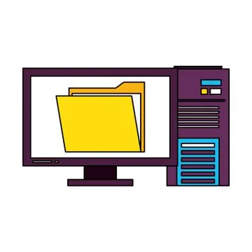 Documents files system archives cartoon Illustrazione stock