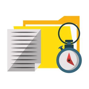 Documents files system archives cartoon Stockillustratie