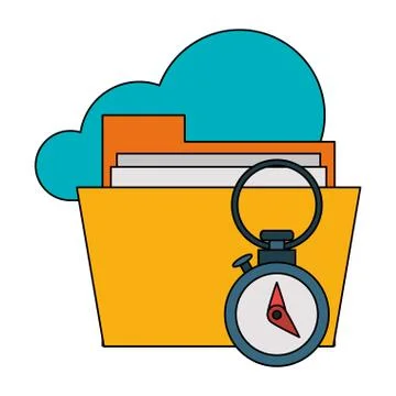 Documents files system archives cartoon Stockillustratie