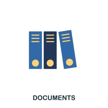 Documents flat icon. Premium style flat icon design. UI. Illustration of Stock Illustration