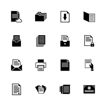 Documents - Flat Vector Icons Stock Illustration