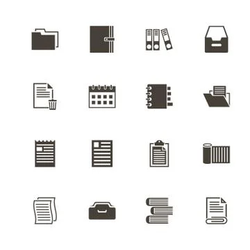 Documents - Flat Vector Icons Stock Illustration