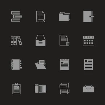 Documents - Flat Vector Icons Stock Illustration