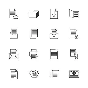 Documents - Flat Vector Icons Stock Illustration