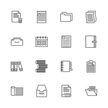 Documents - Flat Vector Icons Stock Illustration