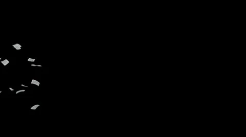 Documents Flying, Alpha Channel Stock Footage 26376893
