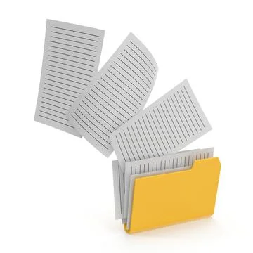 Documents flying out of a folder Illustrazione stock