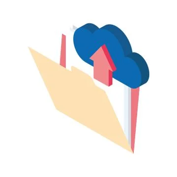 Documents folder and cloud storage icon Stock Illustration