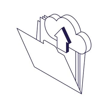 Documents folder and cloud storage icon 库存插图