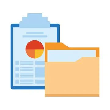 Documents folder files icon cartoon Stock Illustration