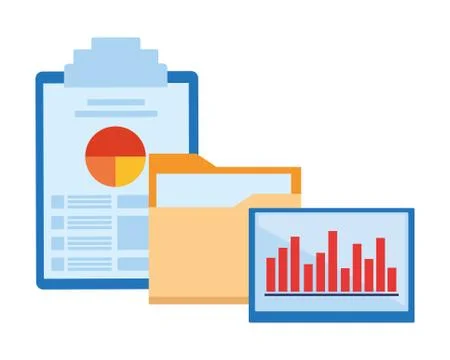 Documents folder files icon cartoon Stock Illustration