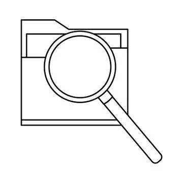 Documents folder files icon cartoon in black and white Stock Illustration