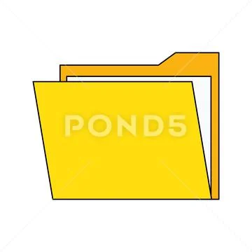 Documents folder files paper cartoon イラスト素材