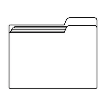 Documents folder icon black and white Stock Illustration