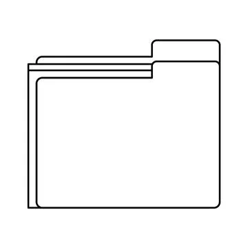 Documents folder icon in black and white Illustrazione stock