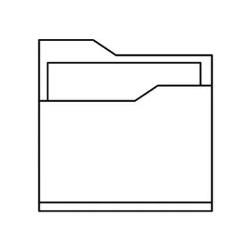Documents folder icon cartoon isolated black and white Stockillustratie