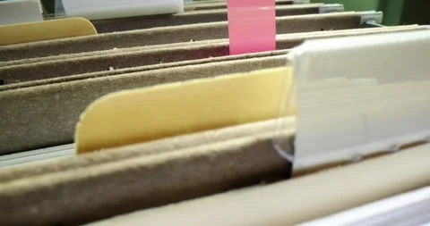 Documents in folders stored in secure drawers in office Stock Footage 268819466