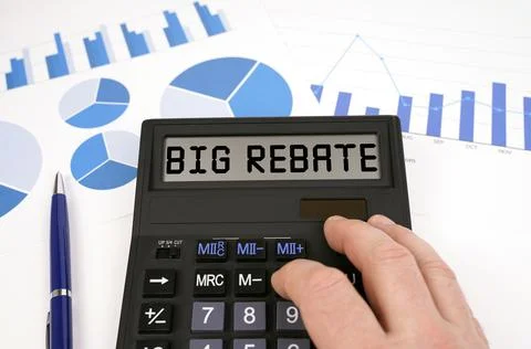 On documents with graphs and diagrams there is a calculator with the inscript Stock Photos