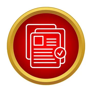 Documents icon with check mark for approval process Stock Illustration