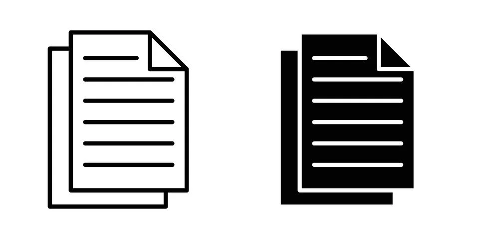 Documents icon design. Illustration icons in linear and clipart pack Illustrazione stock