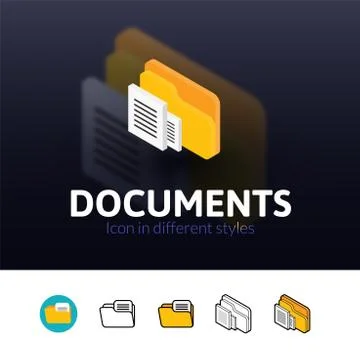 Documents icon in different style Stock-Illustration