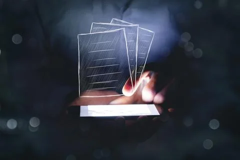 Documents icon. hand-drawn Stock Photos