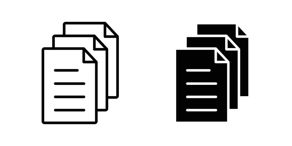 Documents icon illustration vector, icon set for apps Stock Illustration