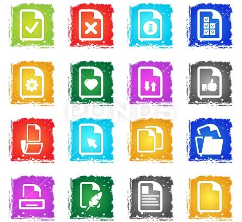 Documents icon set 스톡 일러스트
