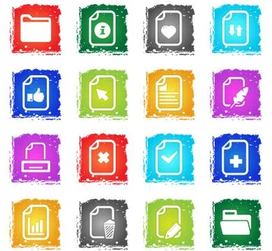 Documents icon set Stock Illustration