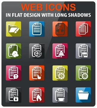 Documents icon set Stock Illustration