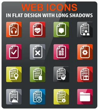 Documents icon set Stock Illustration