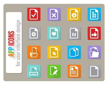 Documents icon set Stock Illustration
